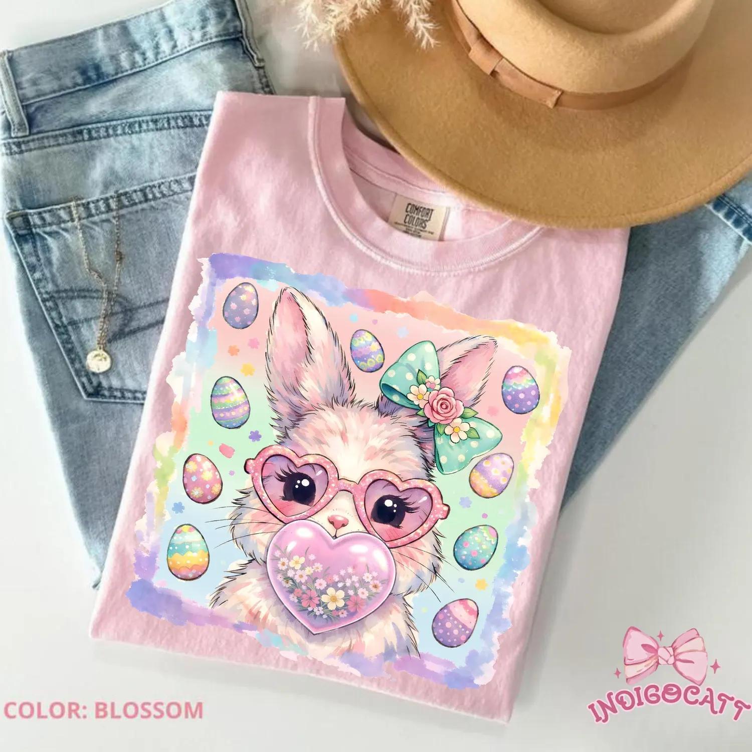Cool Bunny Easter S Shir Retro Rabbit Bubblegum Bunny